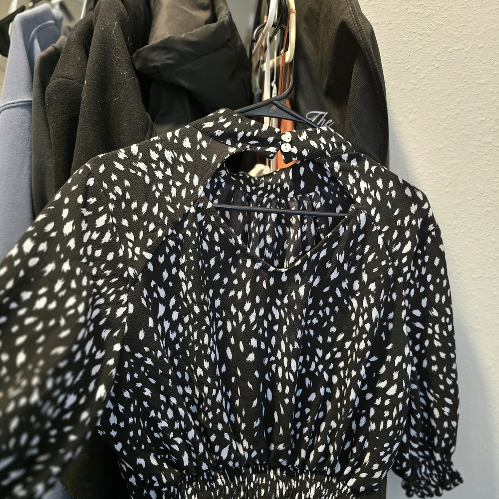 Elegant Black and White Women's Blouse